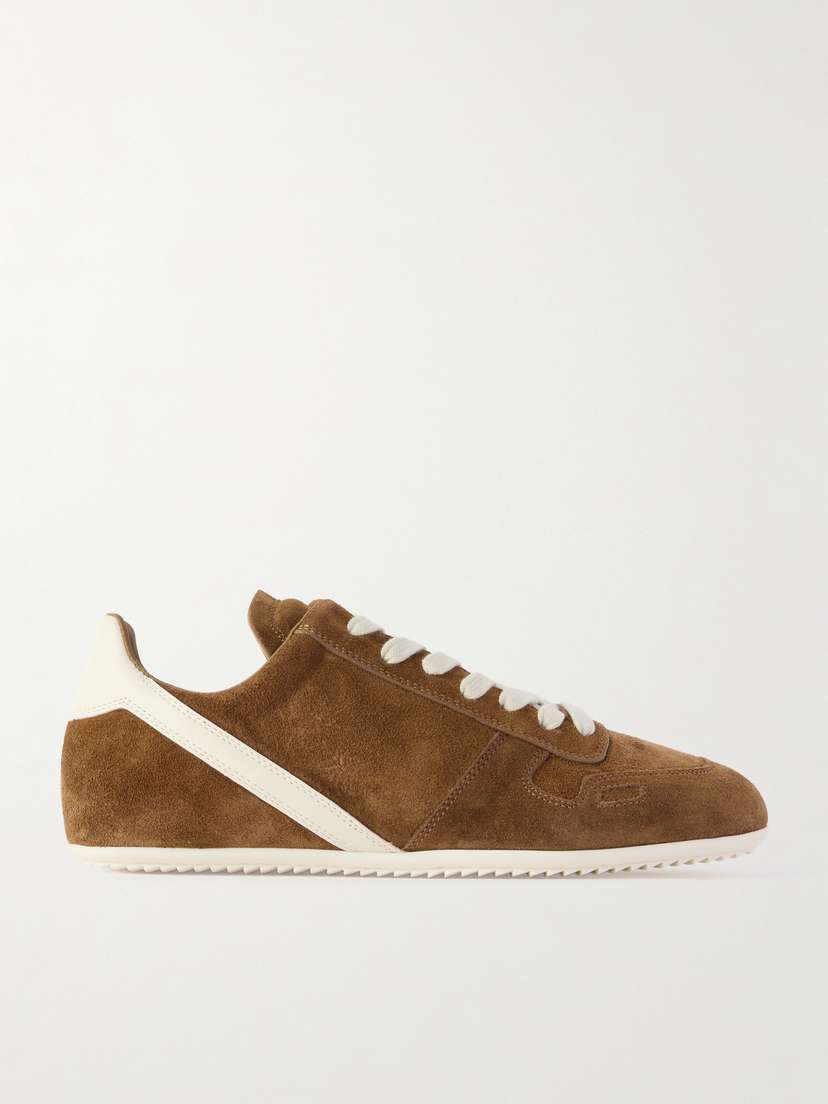 Rick Owens Leather-trimmed Suede Sneakers