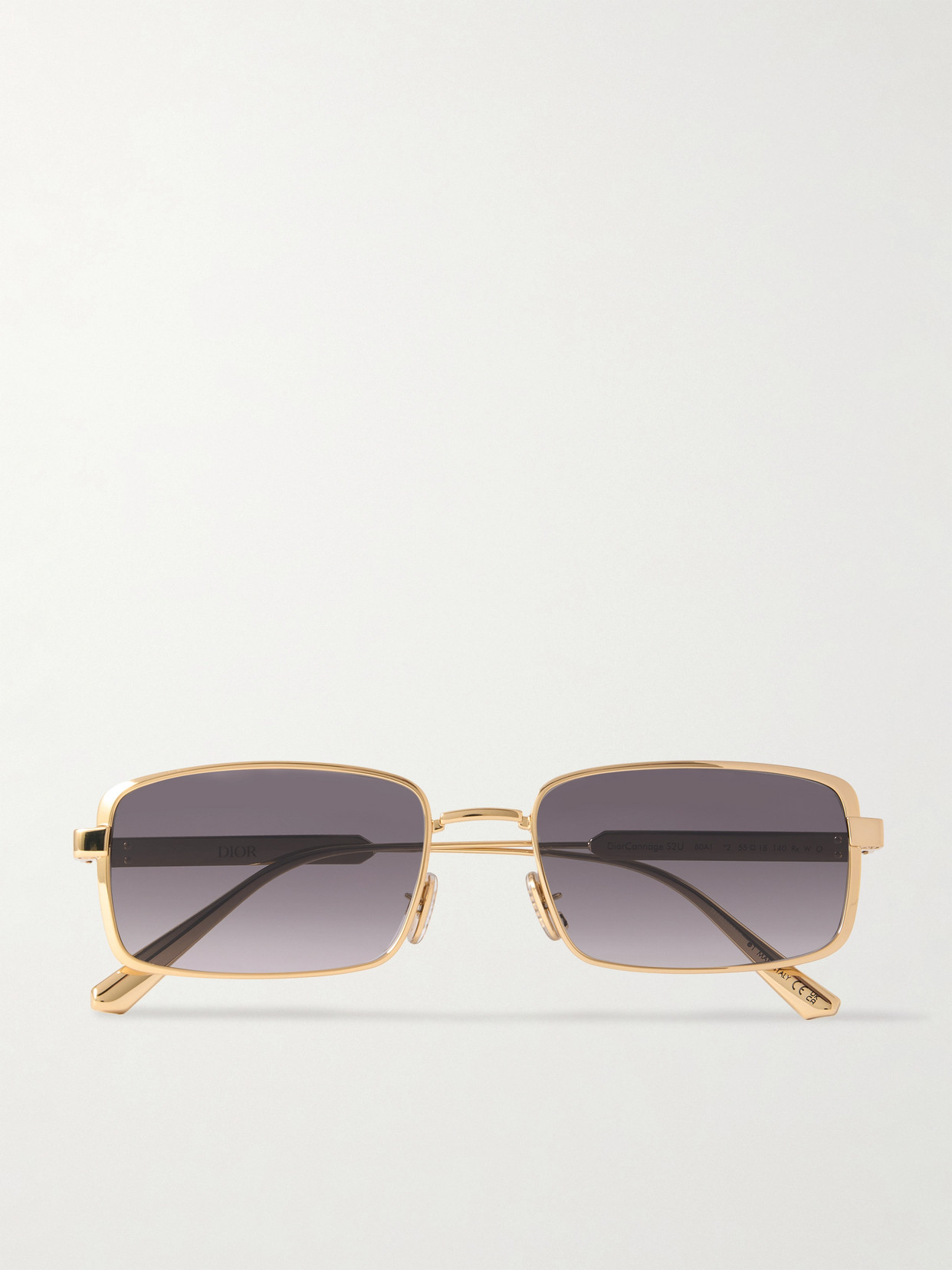 Dior Cannage S2u Rectangular-frame Gold-tone Sunglasses