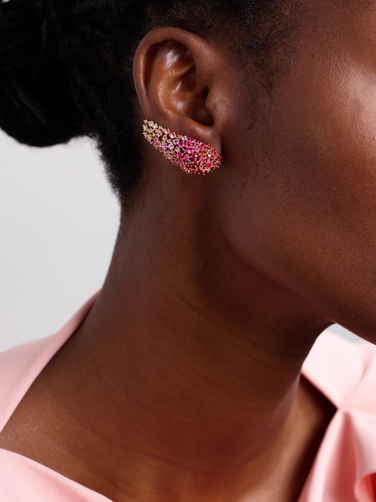 Ananya Scatter 18-karat Rose Gold Multi-stone Earrings In Pink
