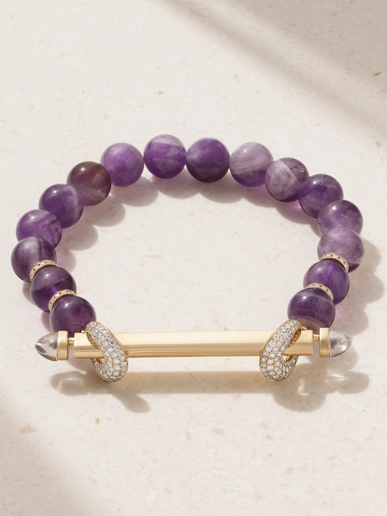 Ananya Chakra 18-karat Gold Multi-stone Bracelet In Purple