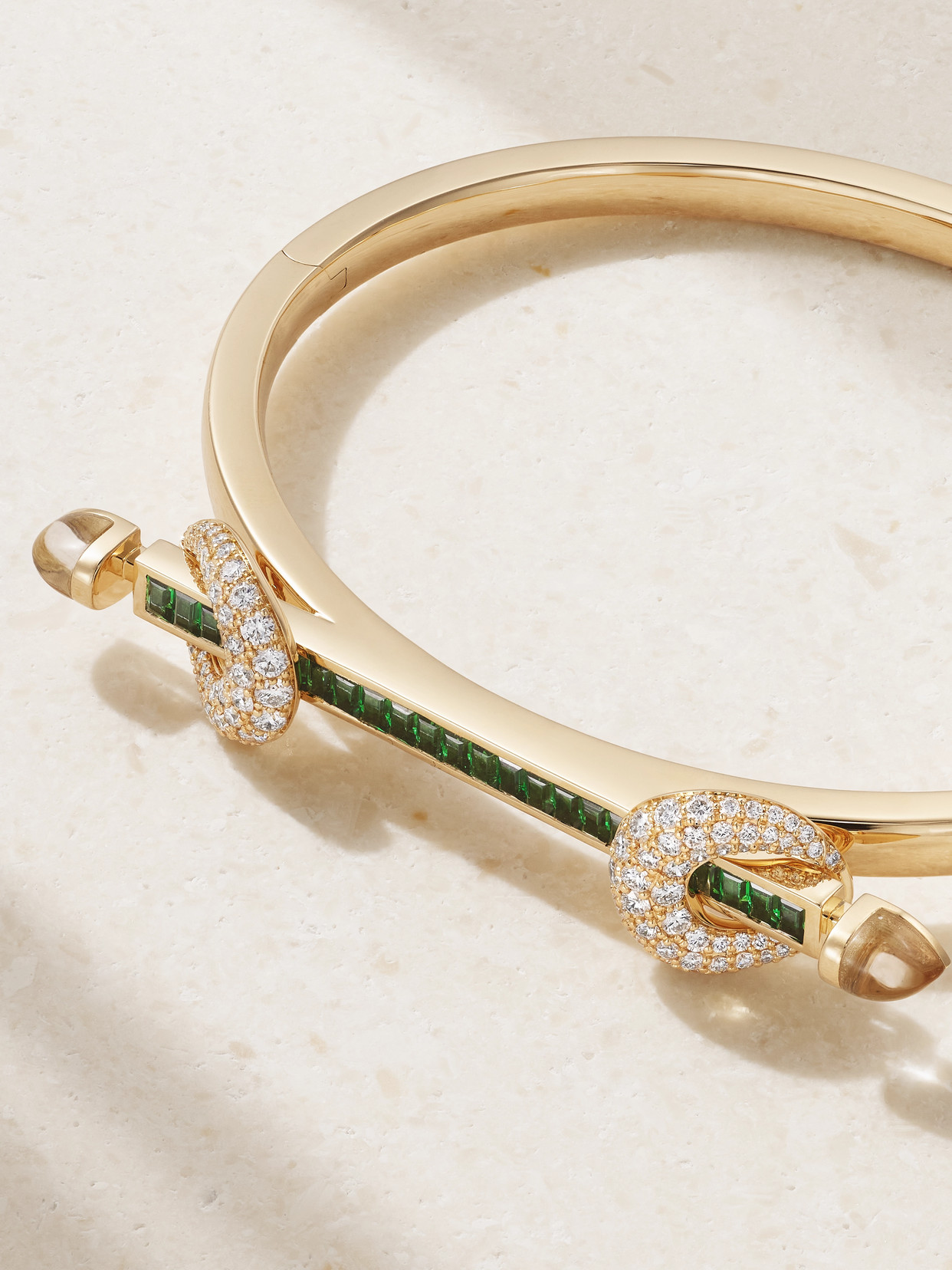 Ananya Chakra 18-karat Gold Multi-stone Bracelet In Green