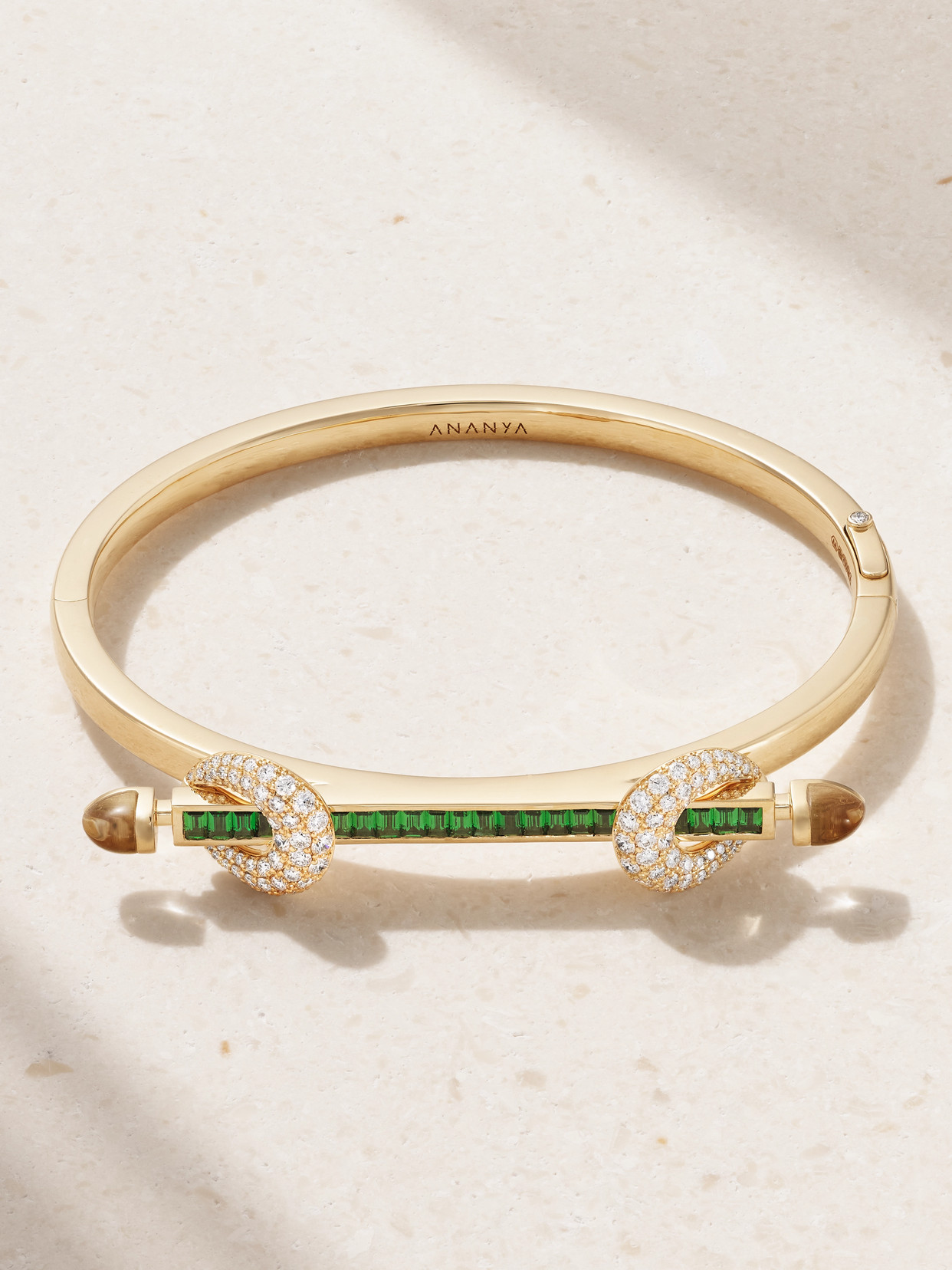 Ananya Chakra 18-karat Gold Multi-stone Bracelet In Green
