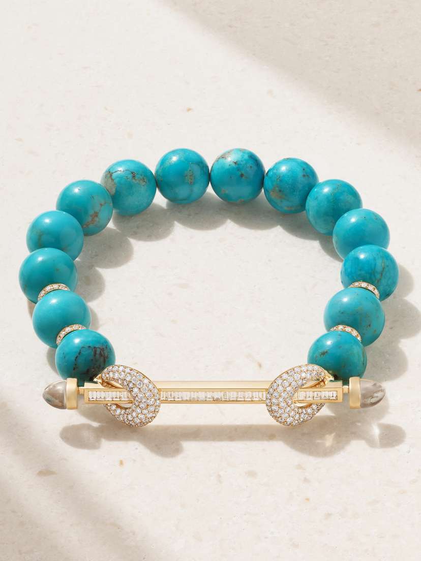 Ananya Jumbo Chakra 18-karat Gold Multi-stone Bracelet