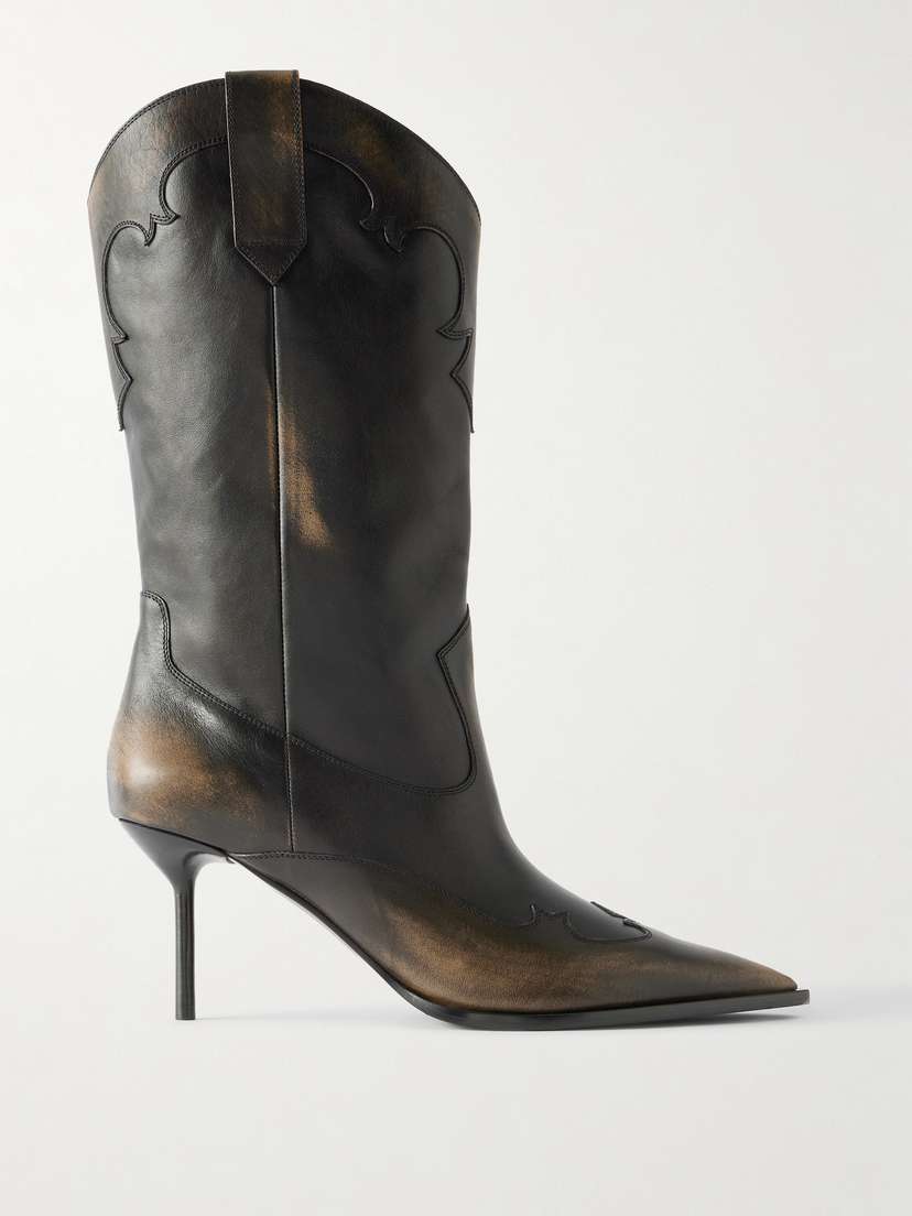 Paris Texas Lidia Embroidered Leather Ankle Boots