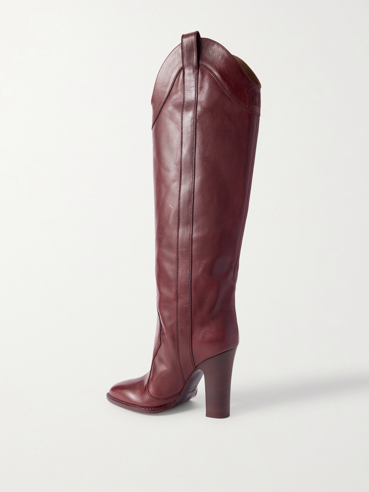 Paris Texas Lavinia Leather Knee Boots In Burgundy
