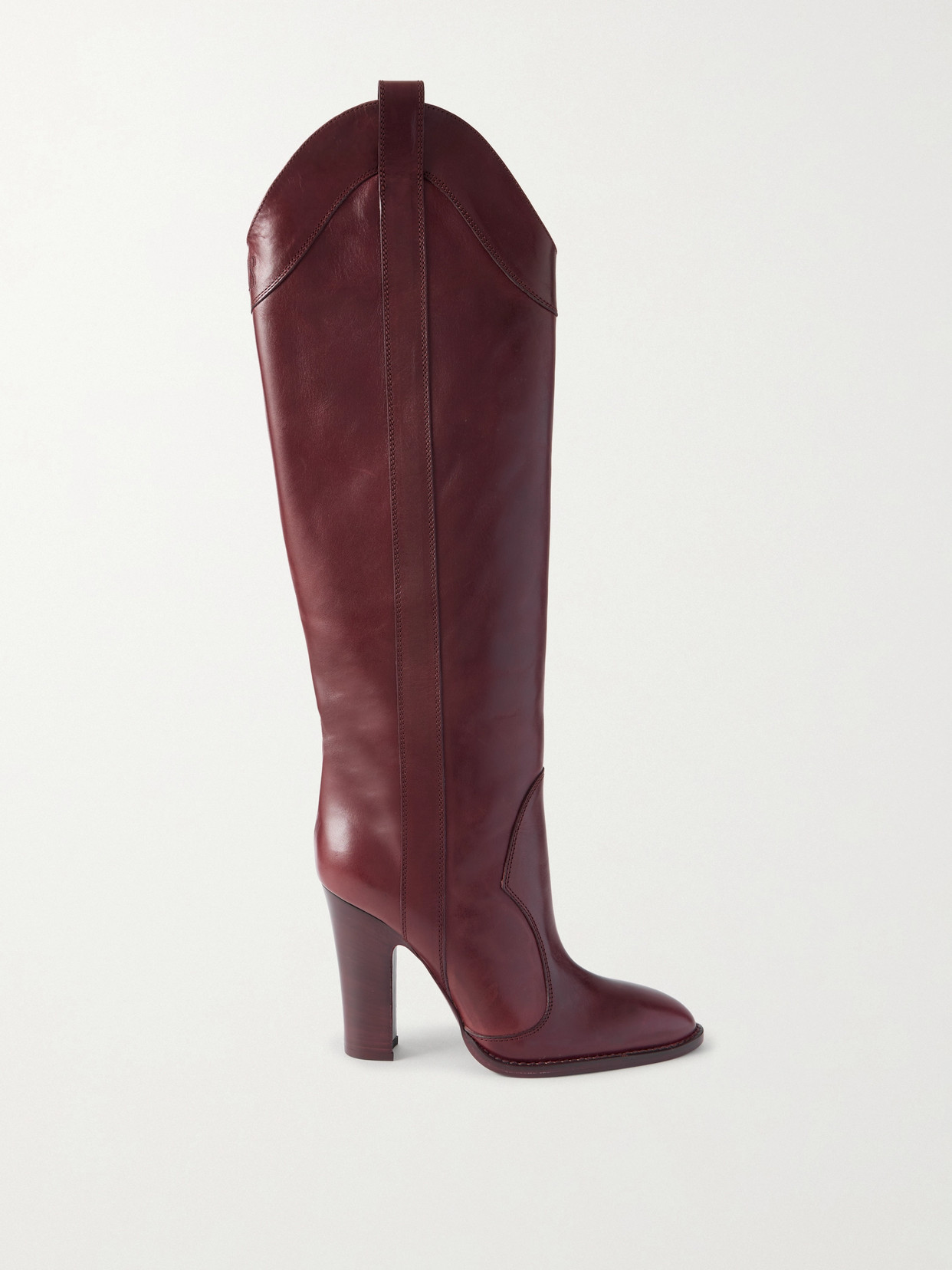 Paris Texas Lavinia Leather Knee Boots In Burgundy