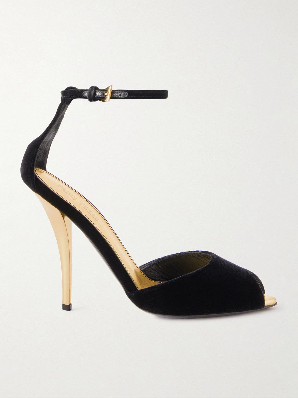 Paris Texas Jessica Velvet Sandals In Black