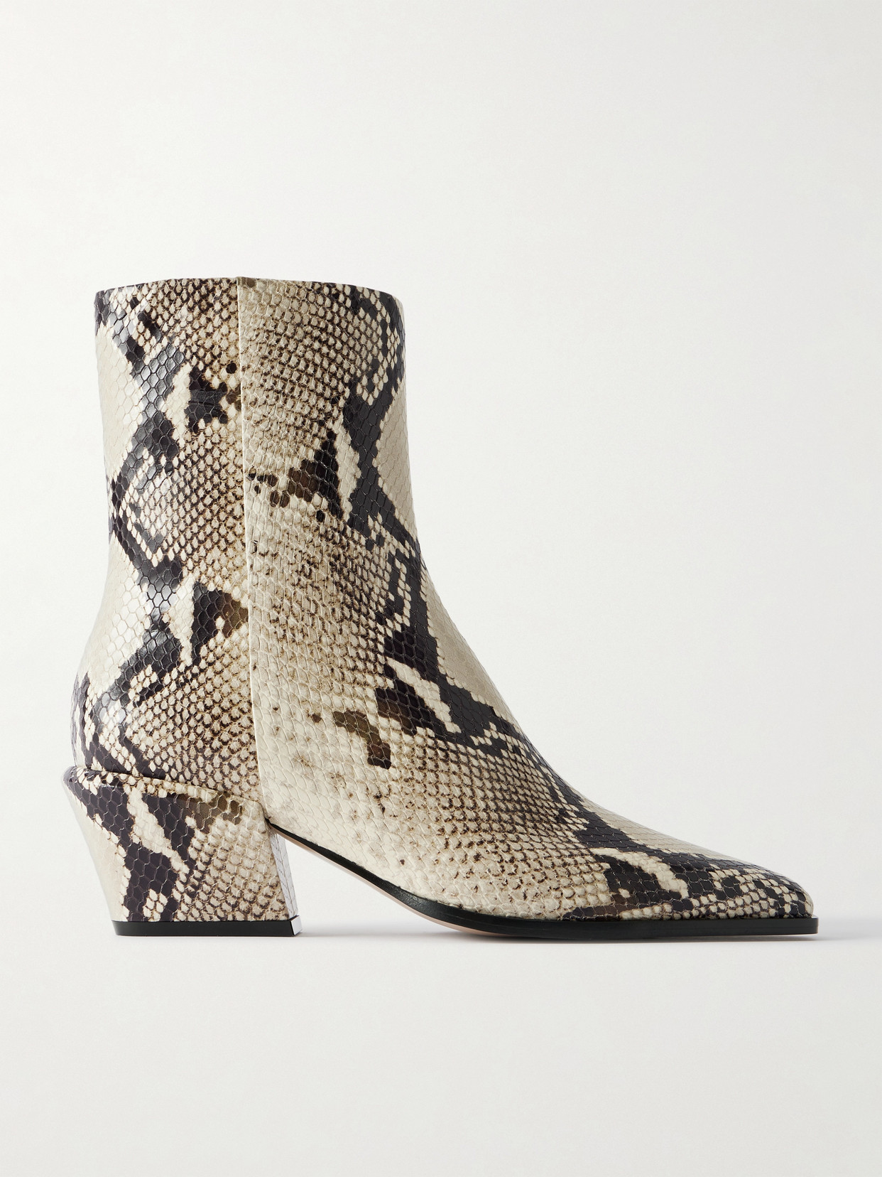 Paris Texas Bettina Snake-effect Leather Ankle Boots In Multi