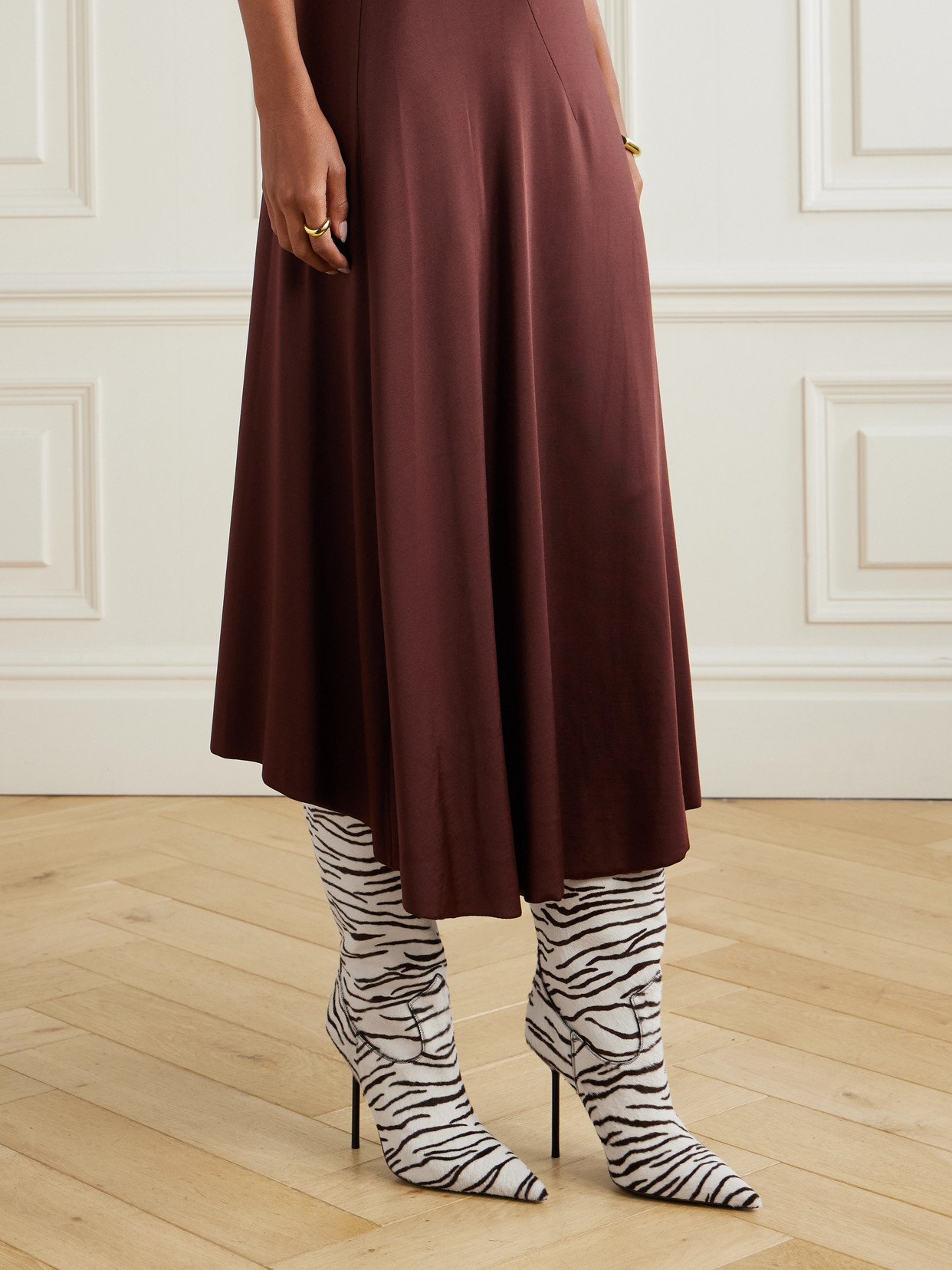 Paris Texas Lidia Zebra-print Calf Hair Ankle Boots In White