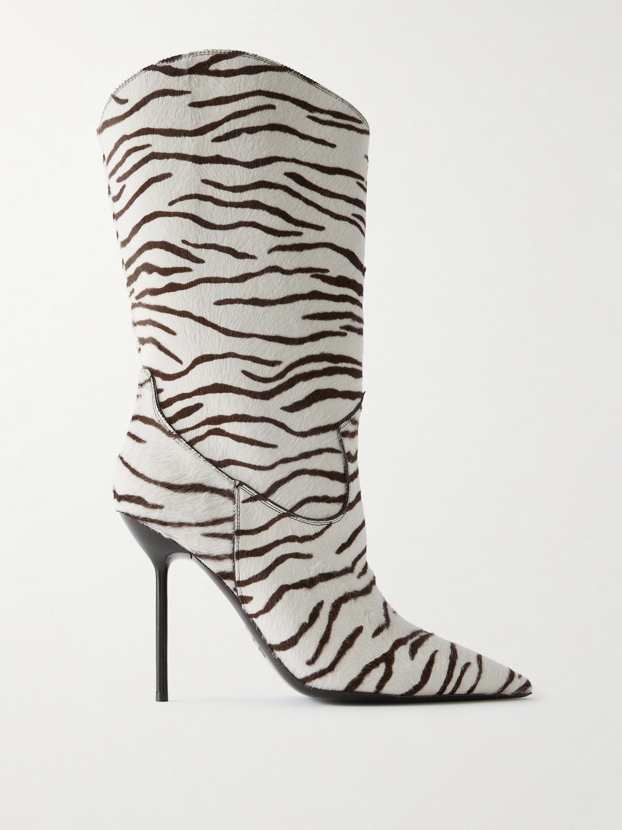 Paris Texas Lidia Zebra-print Calf Hair Ankle Boots In White