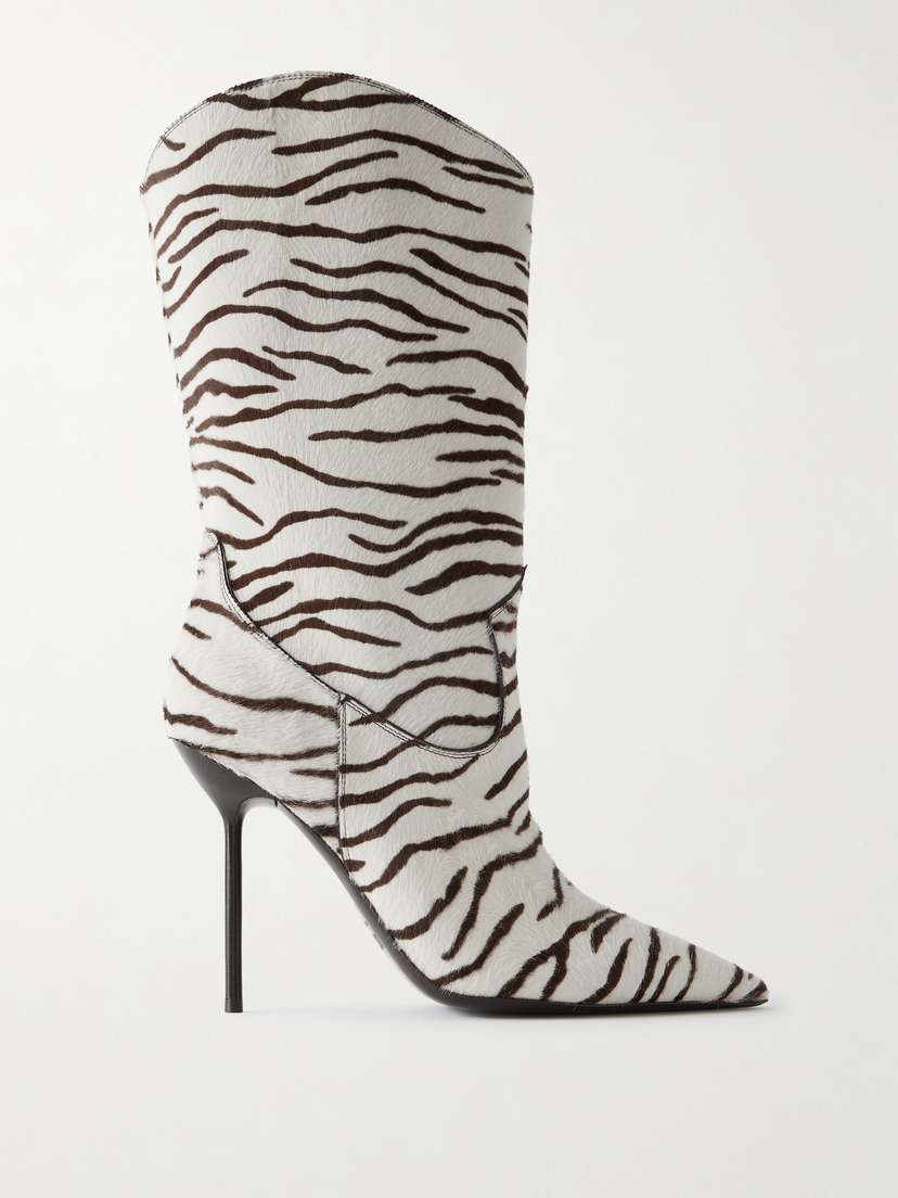 Paris Texas Lidia Zebra-print Calf Hair Ankle Boots