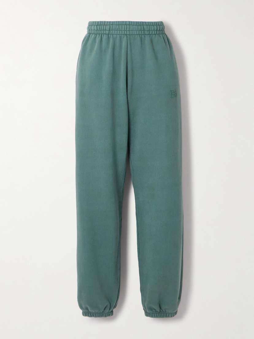Anine Bing Karter Cotton-fleece Tapered Track Pants