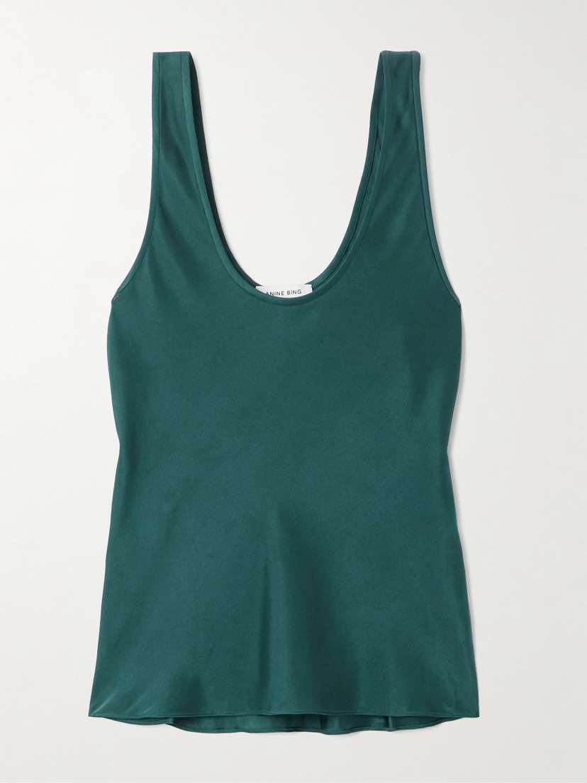 Anine Bing Lea Silk-satin Tank