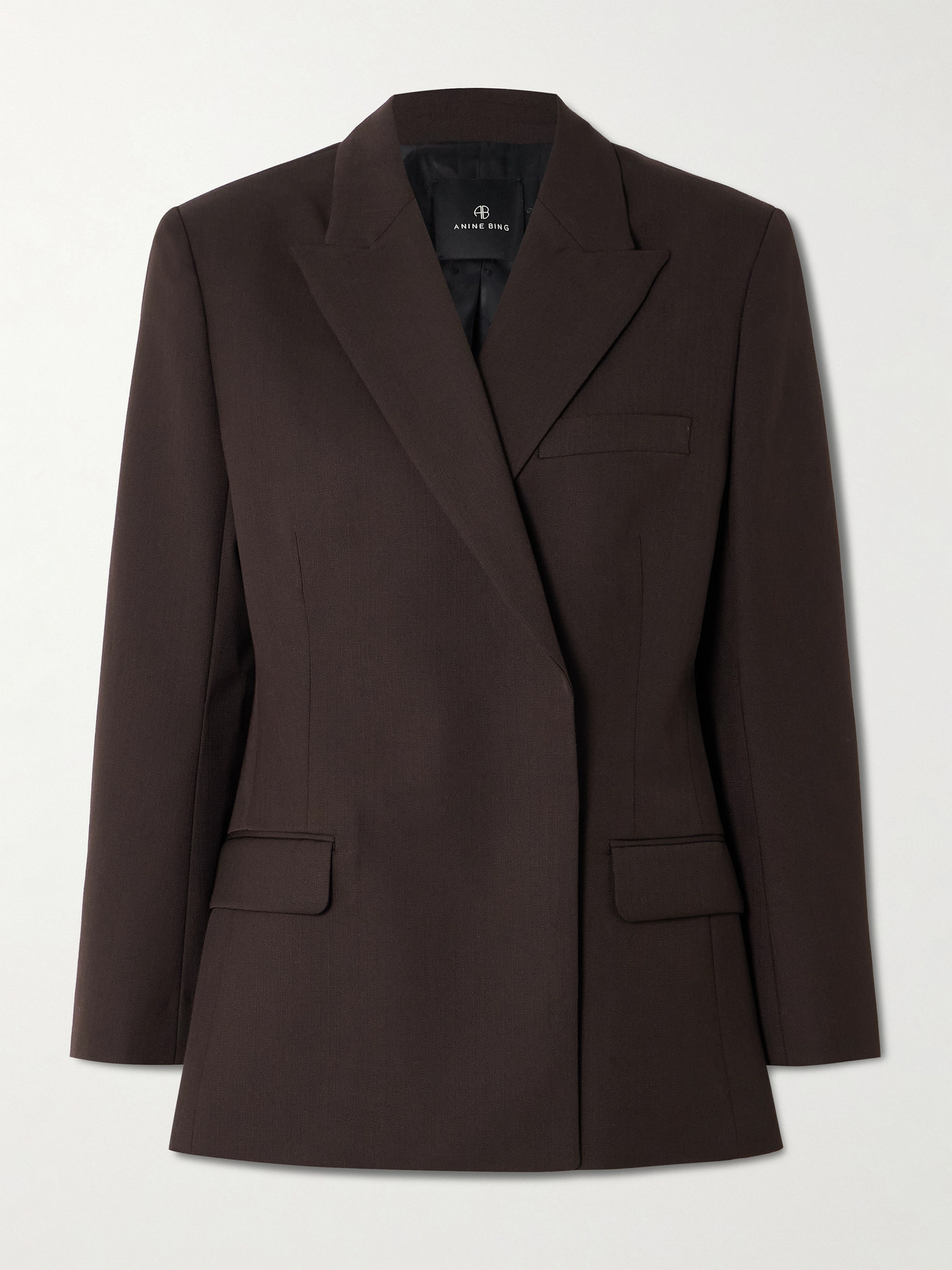 Anine Bing Aretha Blazer Deep Brown In Brown
