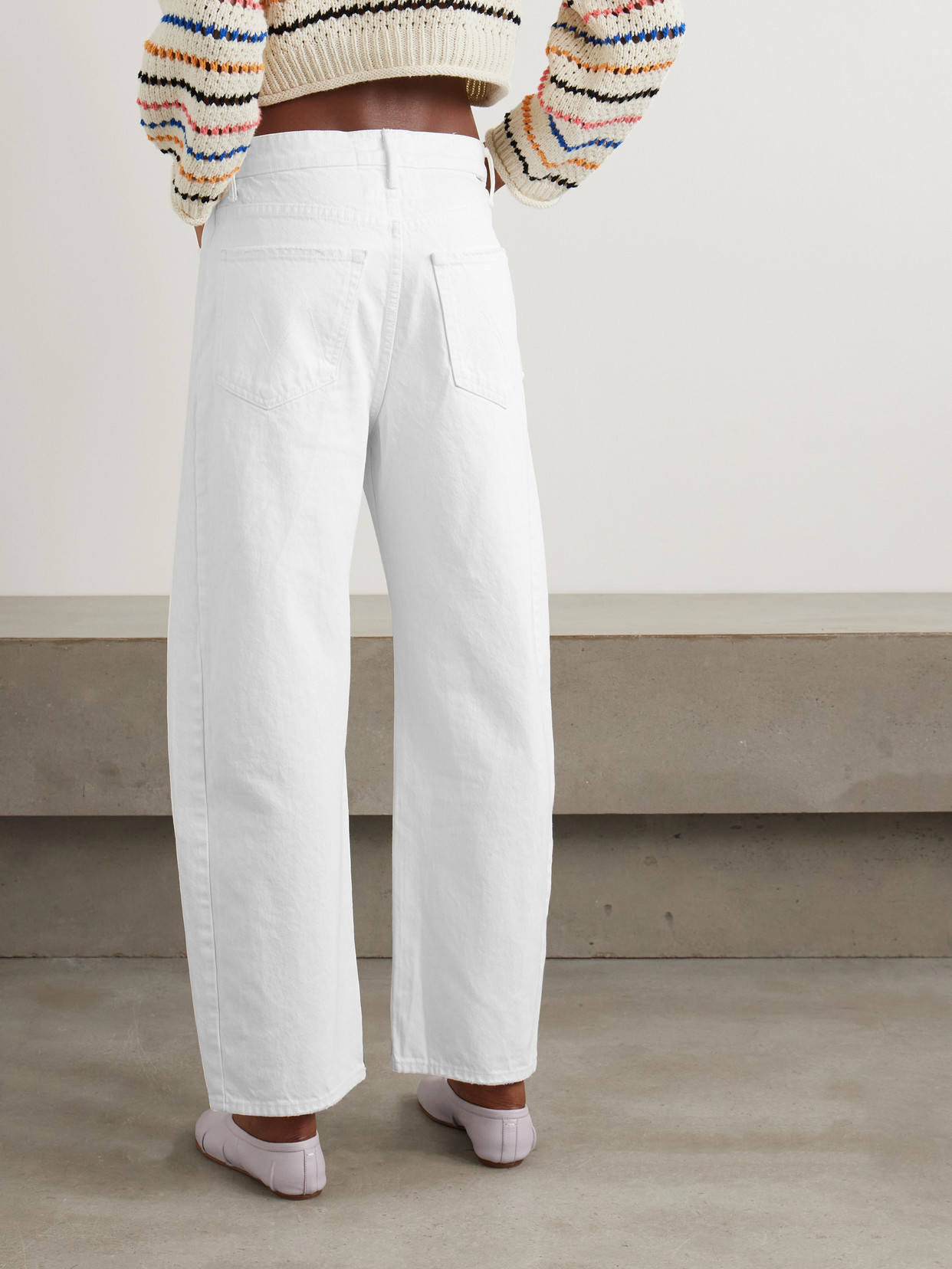 Mother The Full-pipe Ankle Mid-rise Wide-leg Jeans