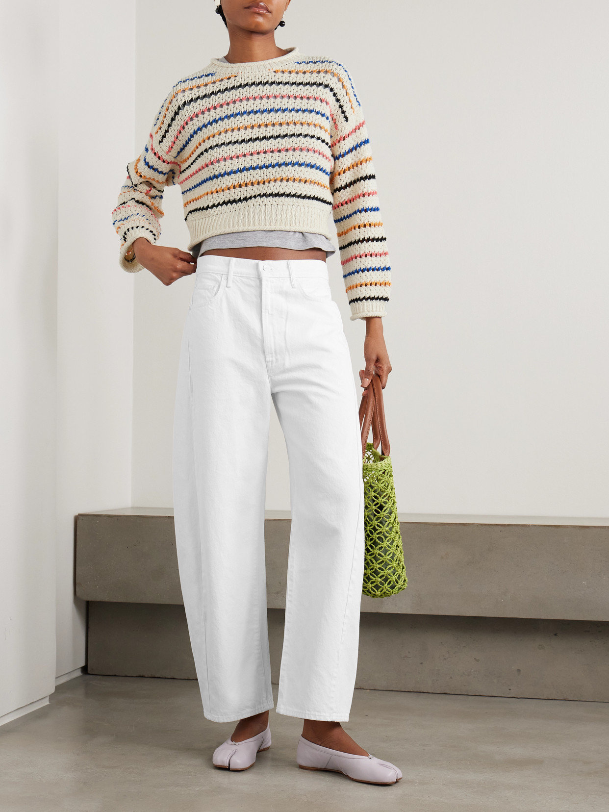 Mother The Full-pipe Ankle Mid-rise Wide-leg Jeans