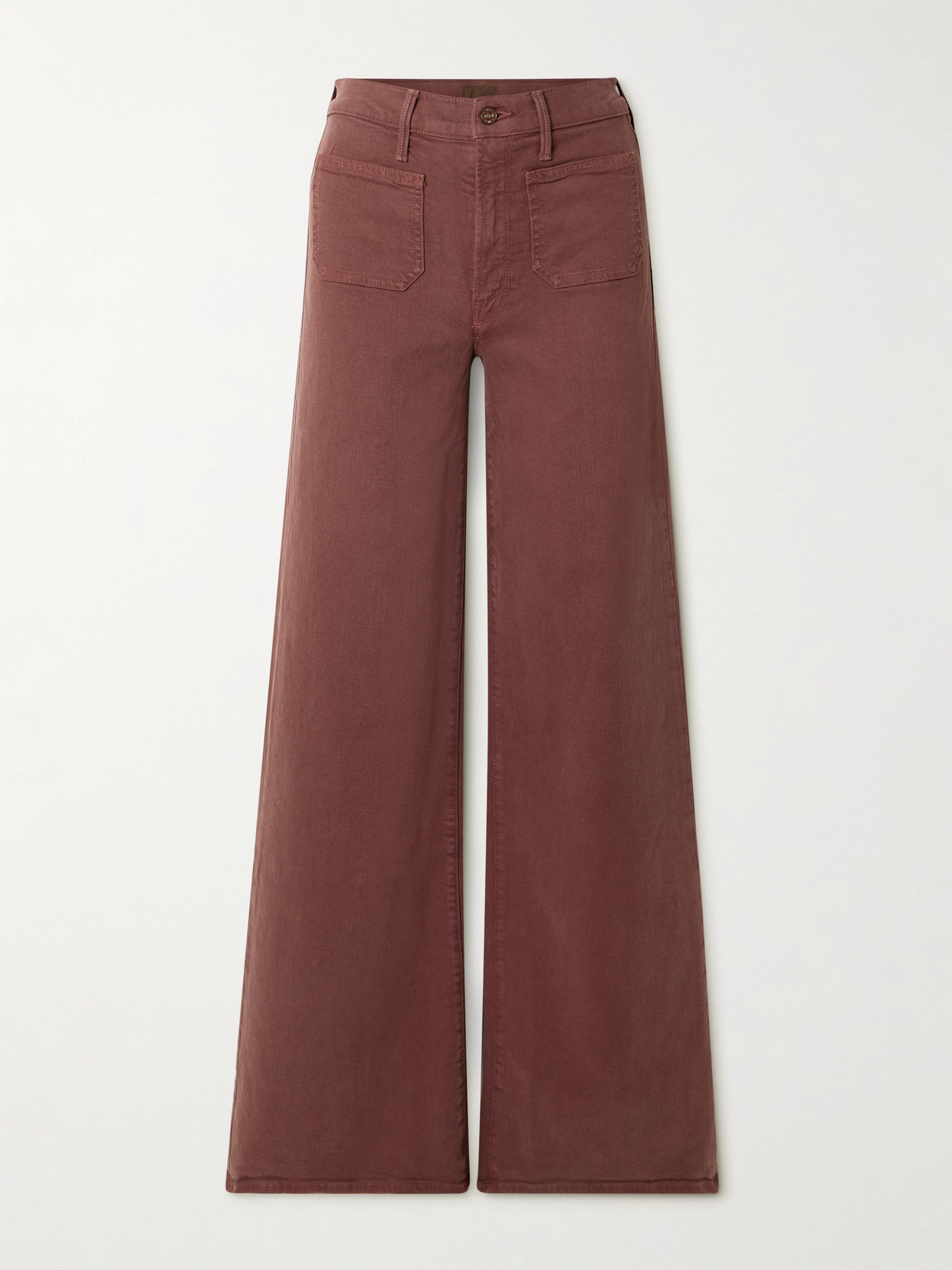 Mother The Patch Pocket Undercover Sneak High-rise Wide-leg Jeans In Metallic