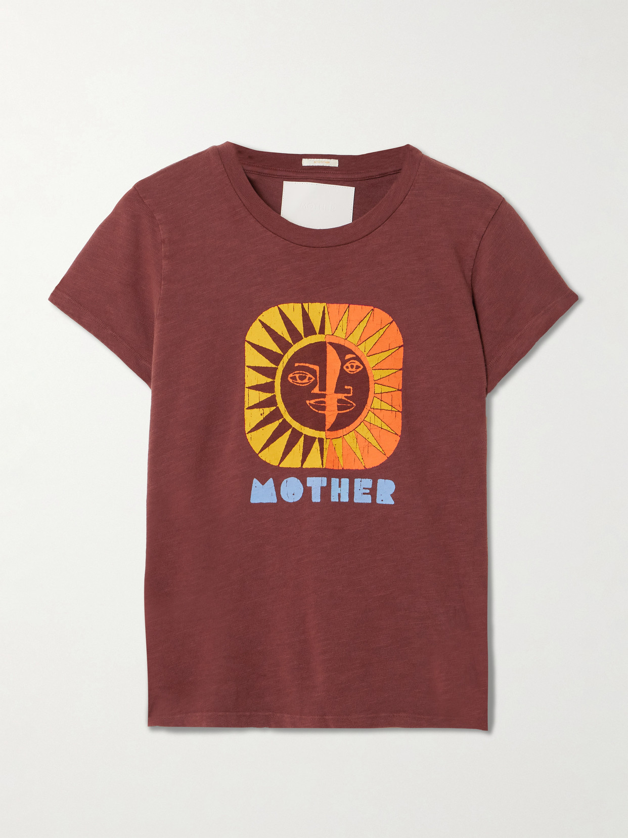Mother The Lil Sinful Printed Cotton-jersey T-shirt In Brown