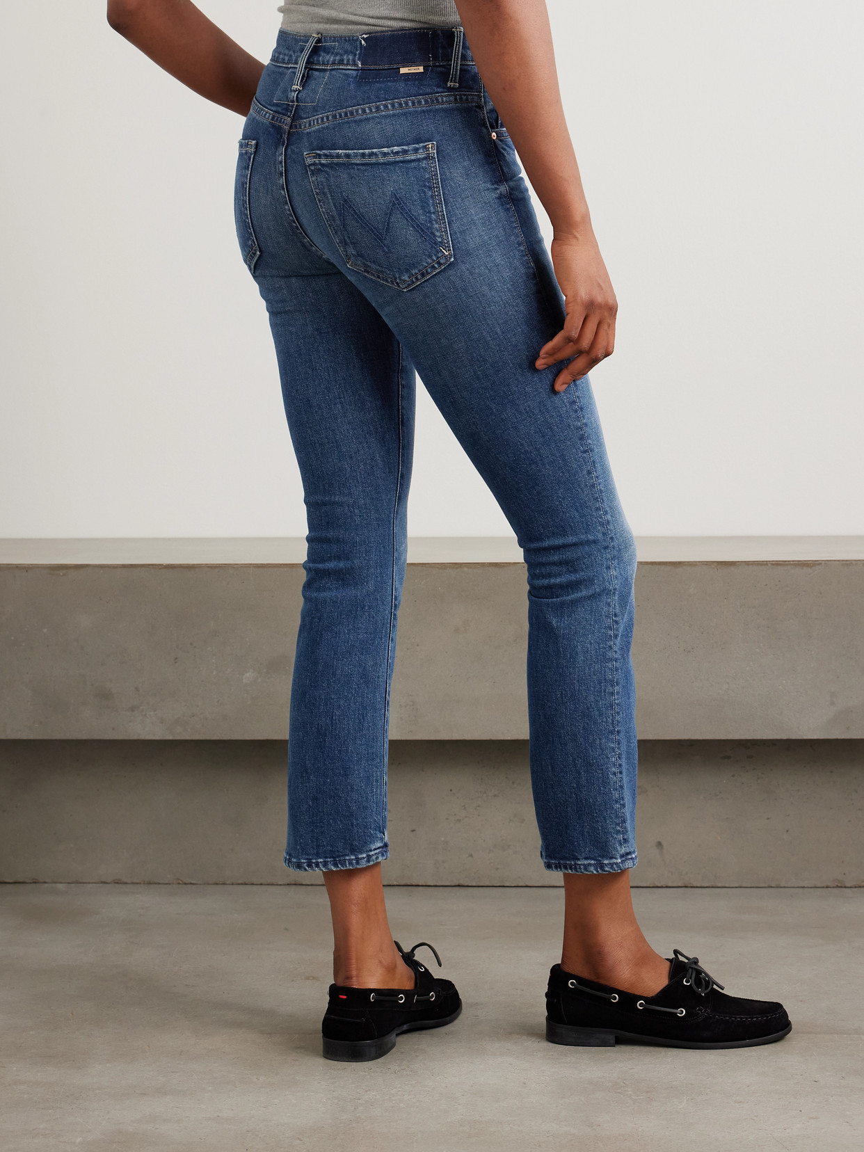 Mother The Insider Cropped High-rise Flared Jeans