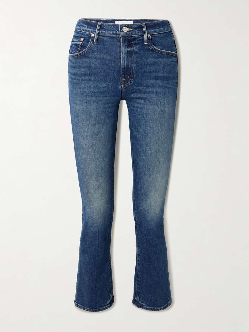 Mother The Insider Cropped High-rise Flared Jeans