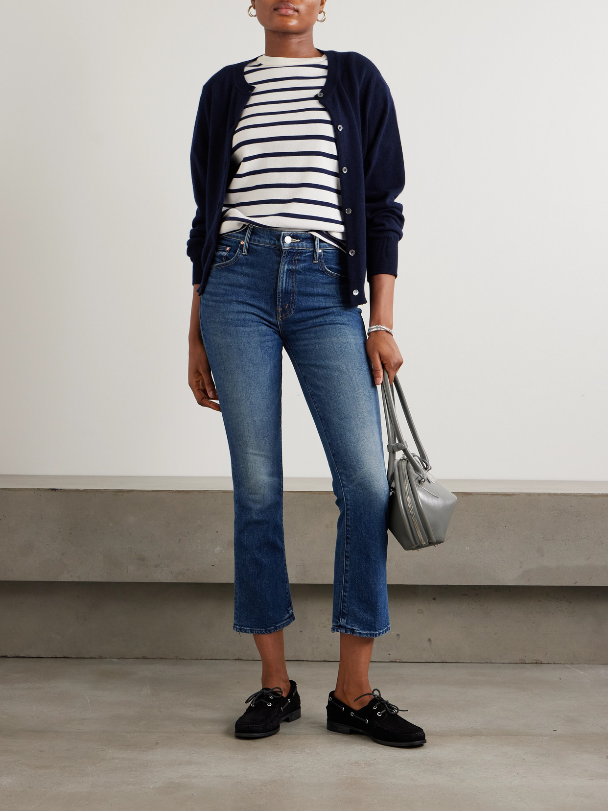 Mother The Insider Cropped High-rise Flared Jeans