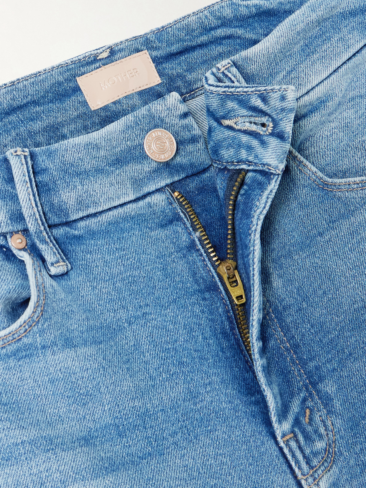 Mother The Hustler Roller Ankle Wide Leg Jeans In Blue