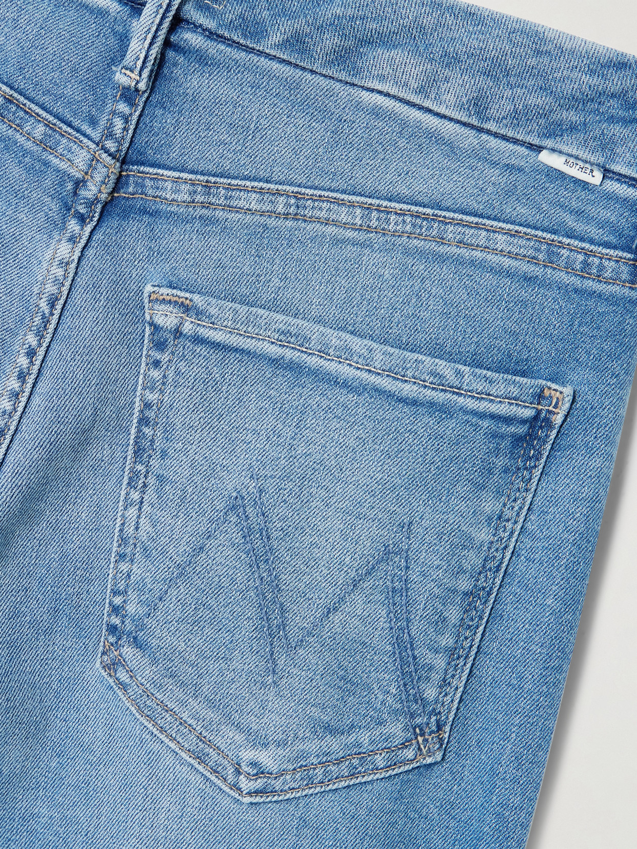 Mother The Hustler Roller Ankle Wide Leg Jeans In Blue