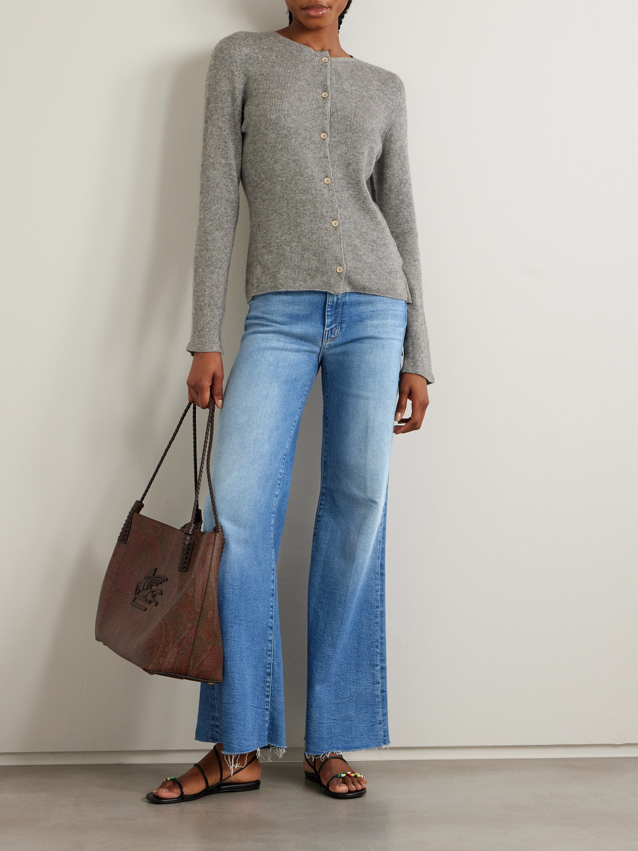 Mother The Hustler Roller Ankle Wide Leg Jeans In Blue