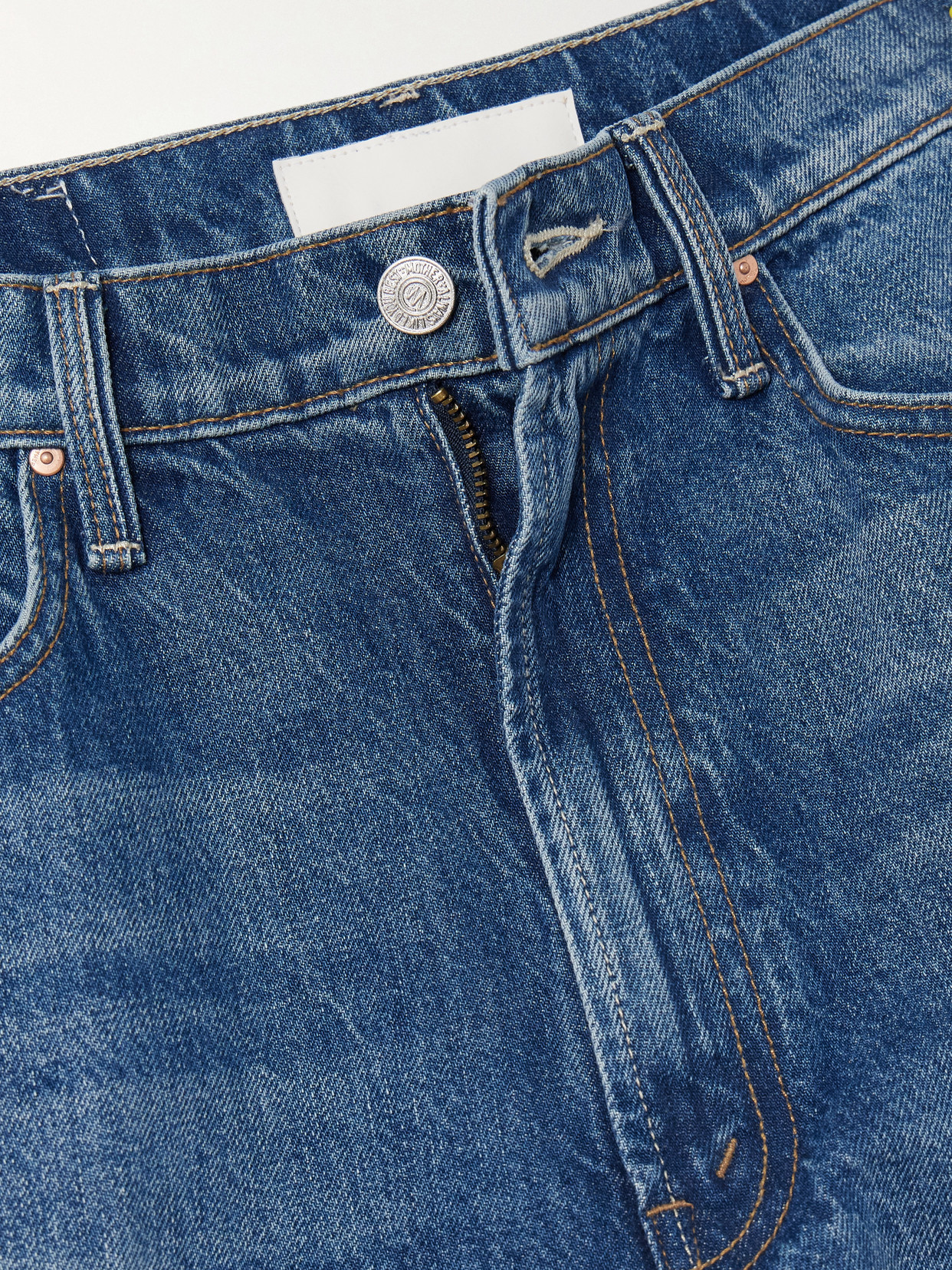 Shop Mother The Headliner Sneak High-rise Wide-leg Jeans