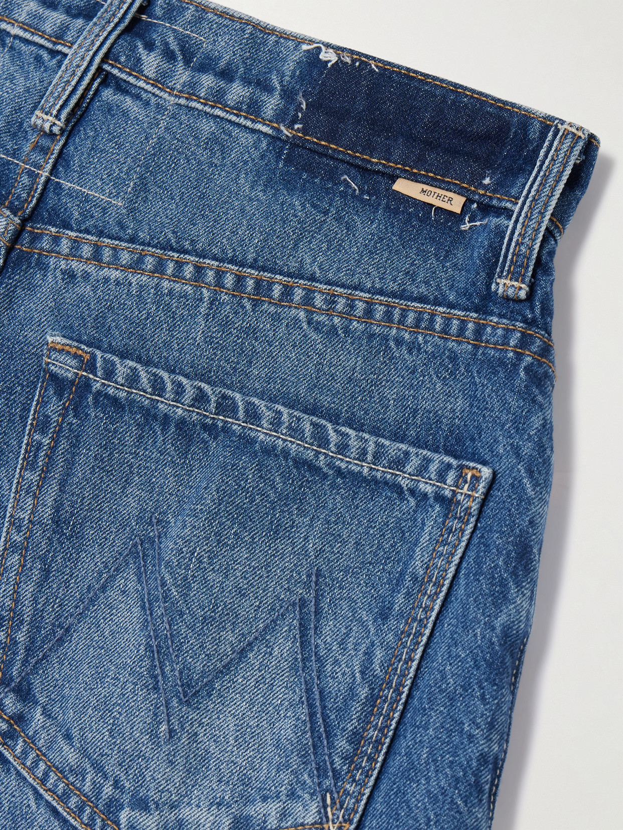 Shop Mother The Headliner Sneak High-rise Wide-leg Jeans