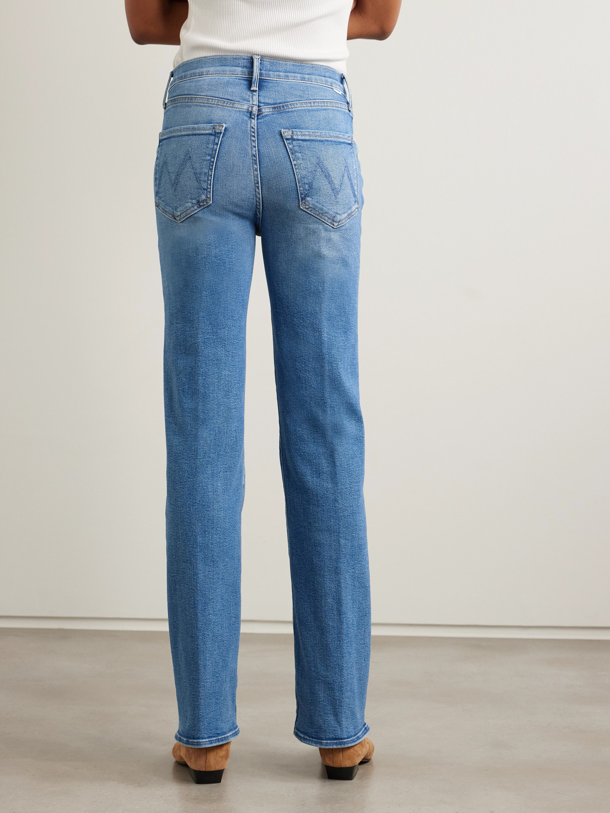 Mother The Kick It High-rise Straight-leg Jeans In Blue