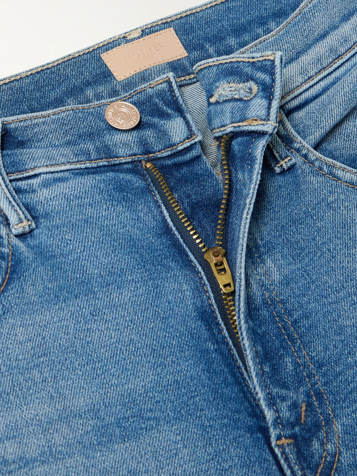 Mother The Kick It High-rise Straight-leg Jeans In Blue