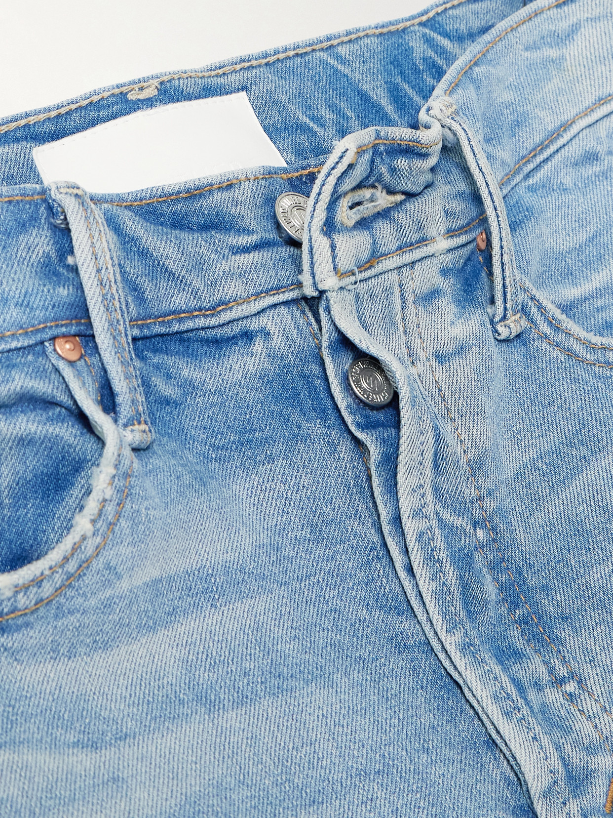 Mother The Tomcat Roller Sneak High-rise Wide-leg Jeans In Blue