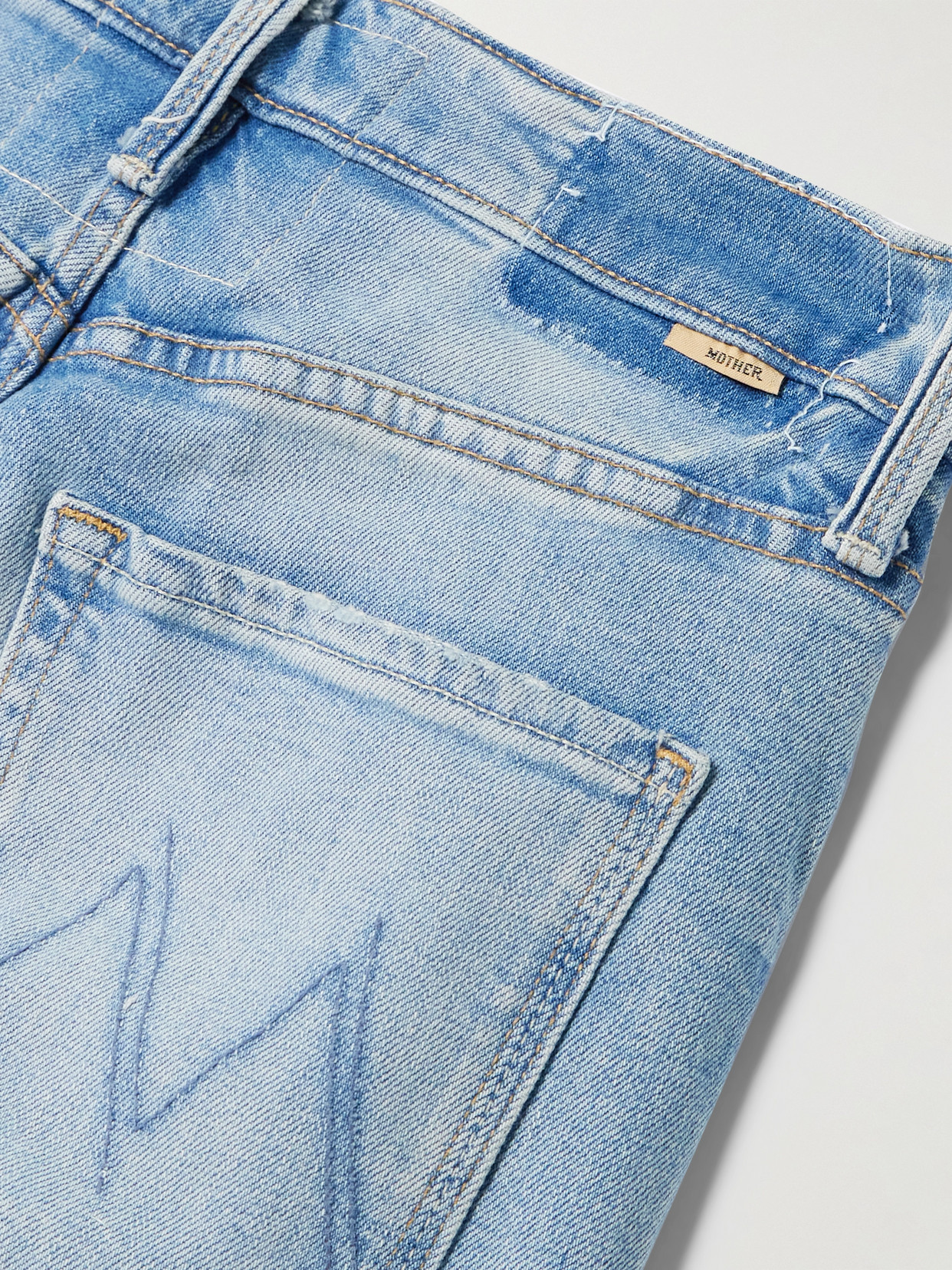 Mother The Tomcat Roller Sneak High-rise Wide-leg Jeans In Blue