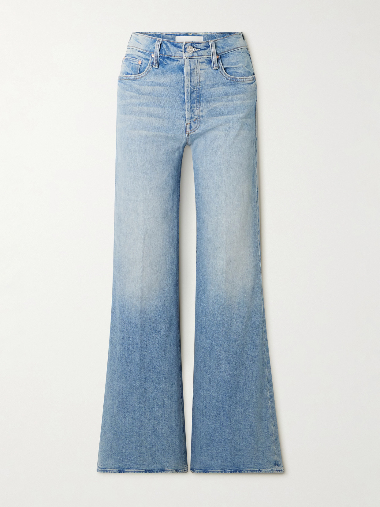 Mother The Tomcat Roller Sneak High-rise Wide-leg Jeans In Blue