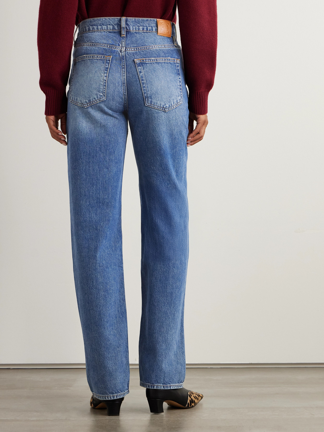 Anine Bing Gavin High-rise Wide-leg Jeans In Blue