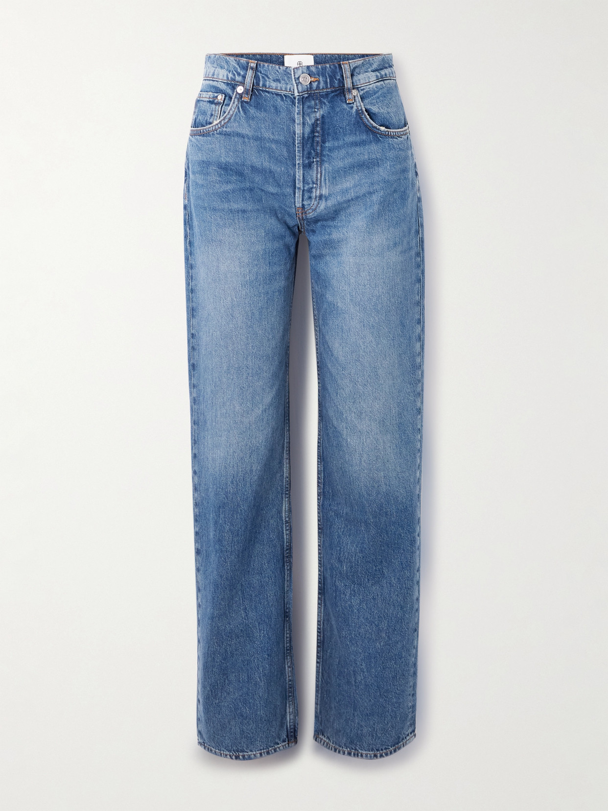 Anine Bing Gavin High-rise Wide-leg Jeans In Blue