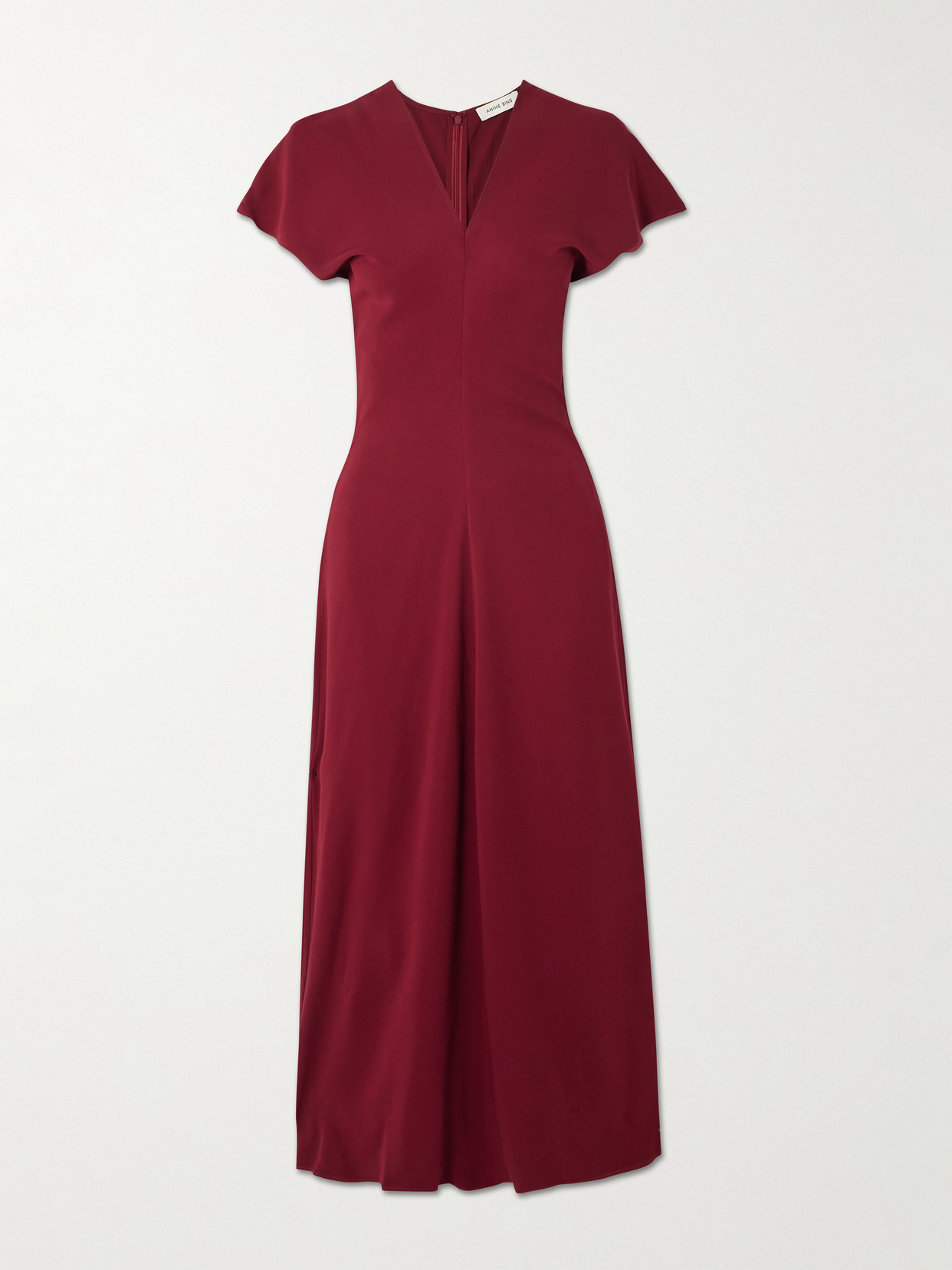 Anine Bing Zadig Gathered Crepe Maxi Dress In Burgundy
