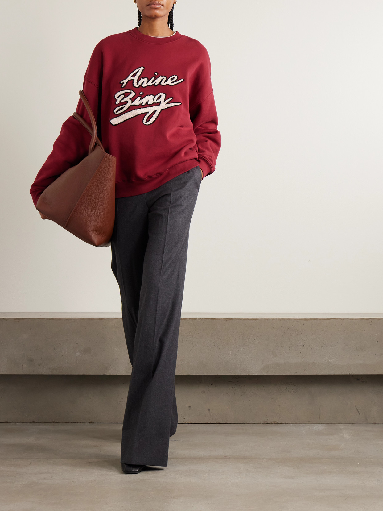 Miles Appliquéd Chenille-Trimmed Cotton-Jersey Sweatshirt