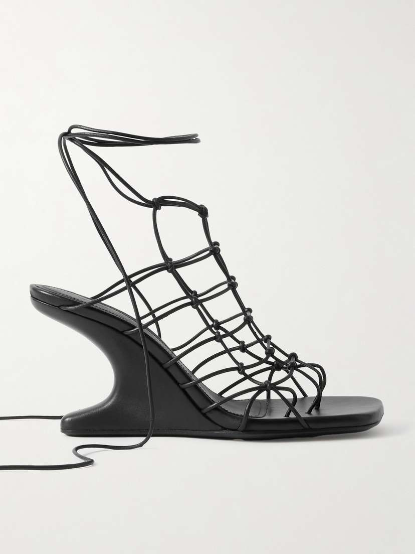 Rick Owens Web Cantilever Knotted Leather Sandals