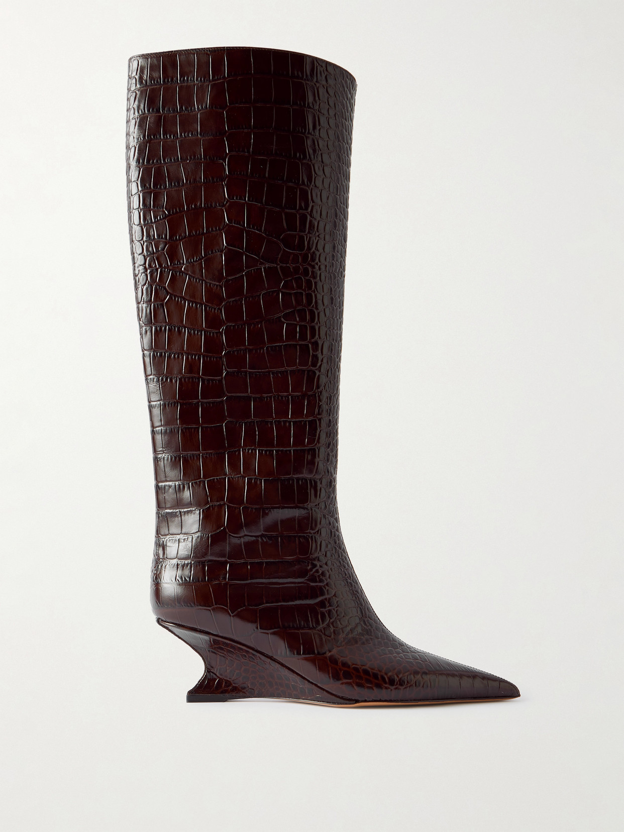 Paris Texas Nina Croc-effect Leather Knee Boots In Multi