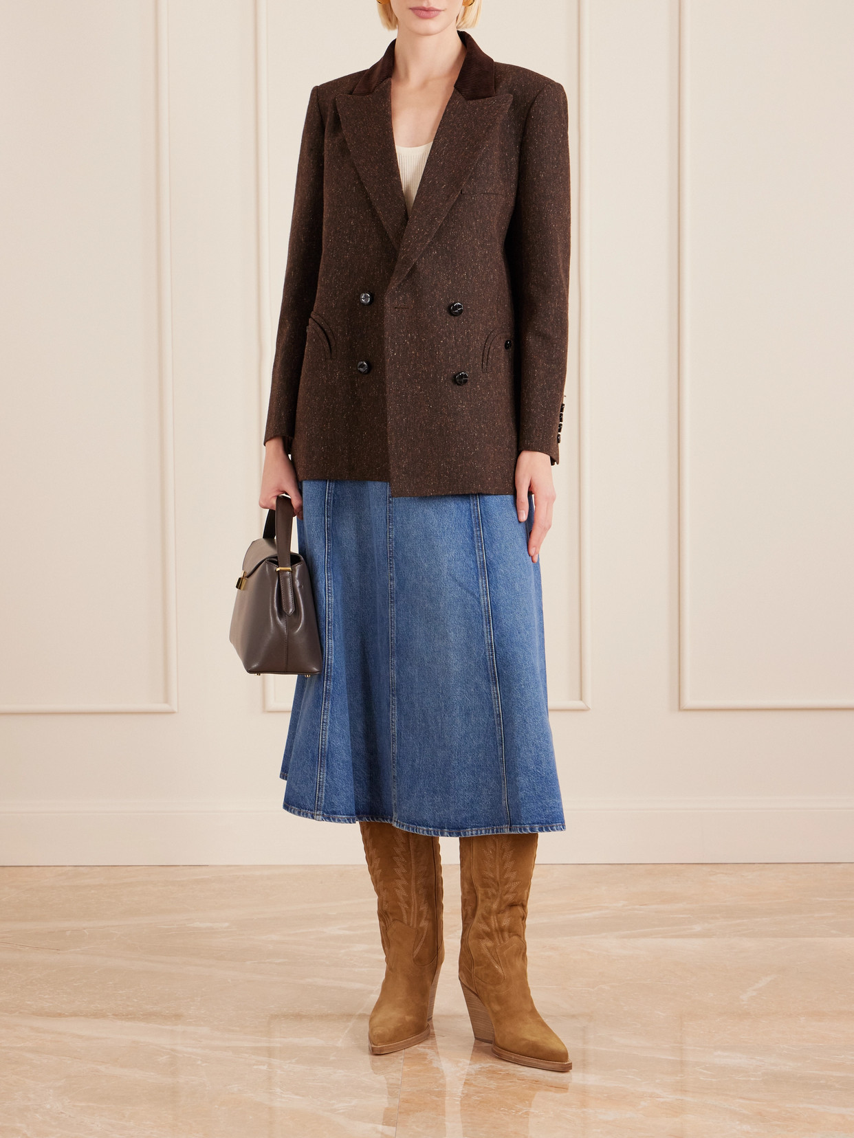 Paris Texas El Dorado Embroidered Shearling-lined Suede Knee Boots In Brown