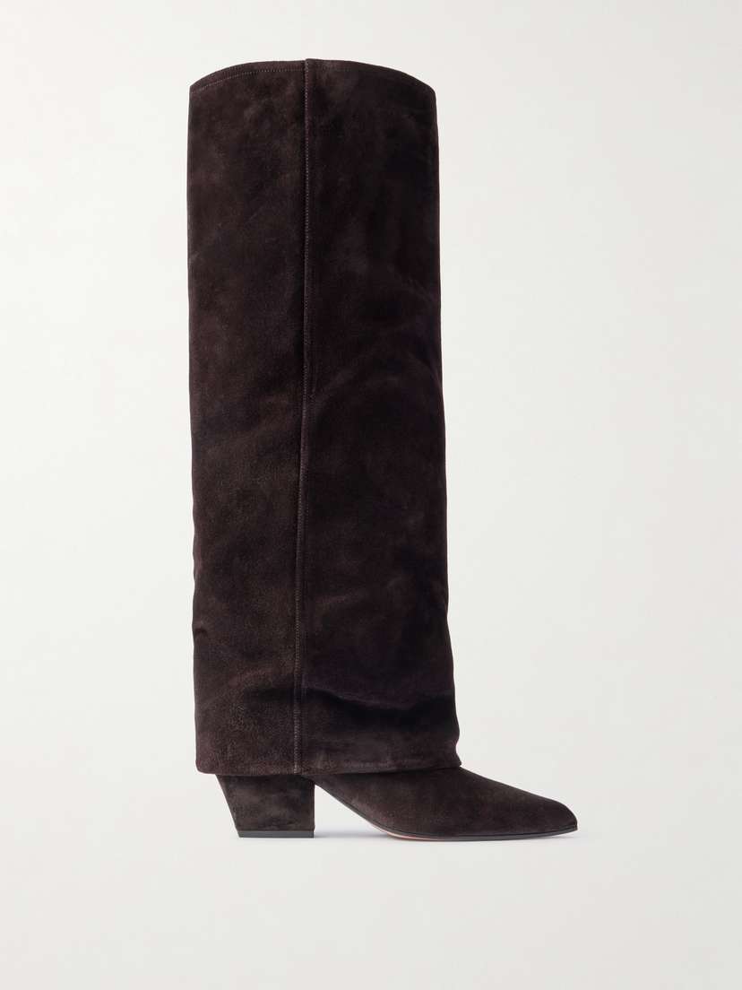 Paris Texas Jane Folded Suede Knee Boots