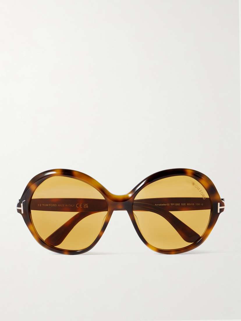 Tom Ford Annabelle Round-frame Tortoiseshell Acetate Sunglasses