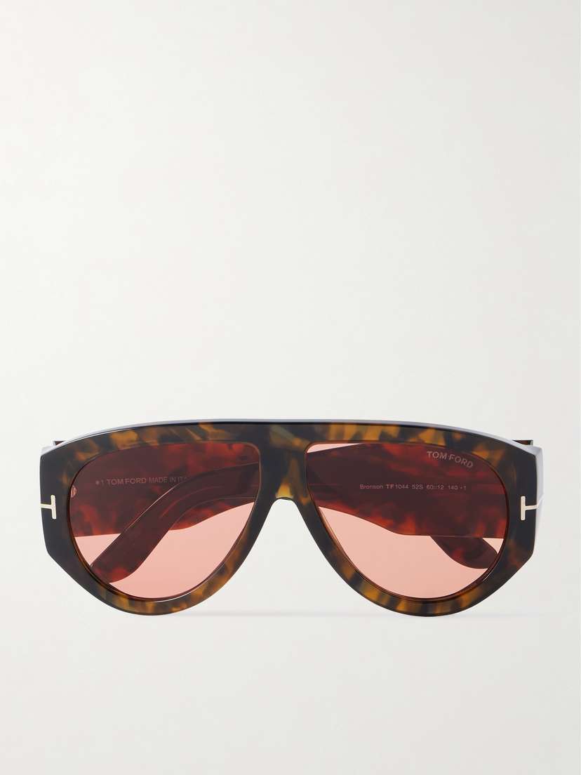 Tom Ford Bronson Aviator-style Tortoiseshell Acetate Sunglasses