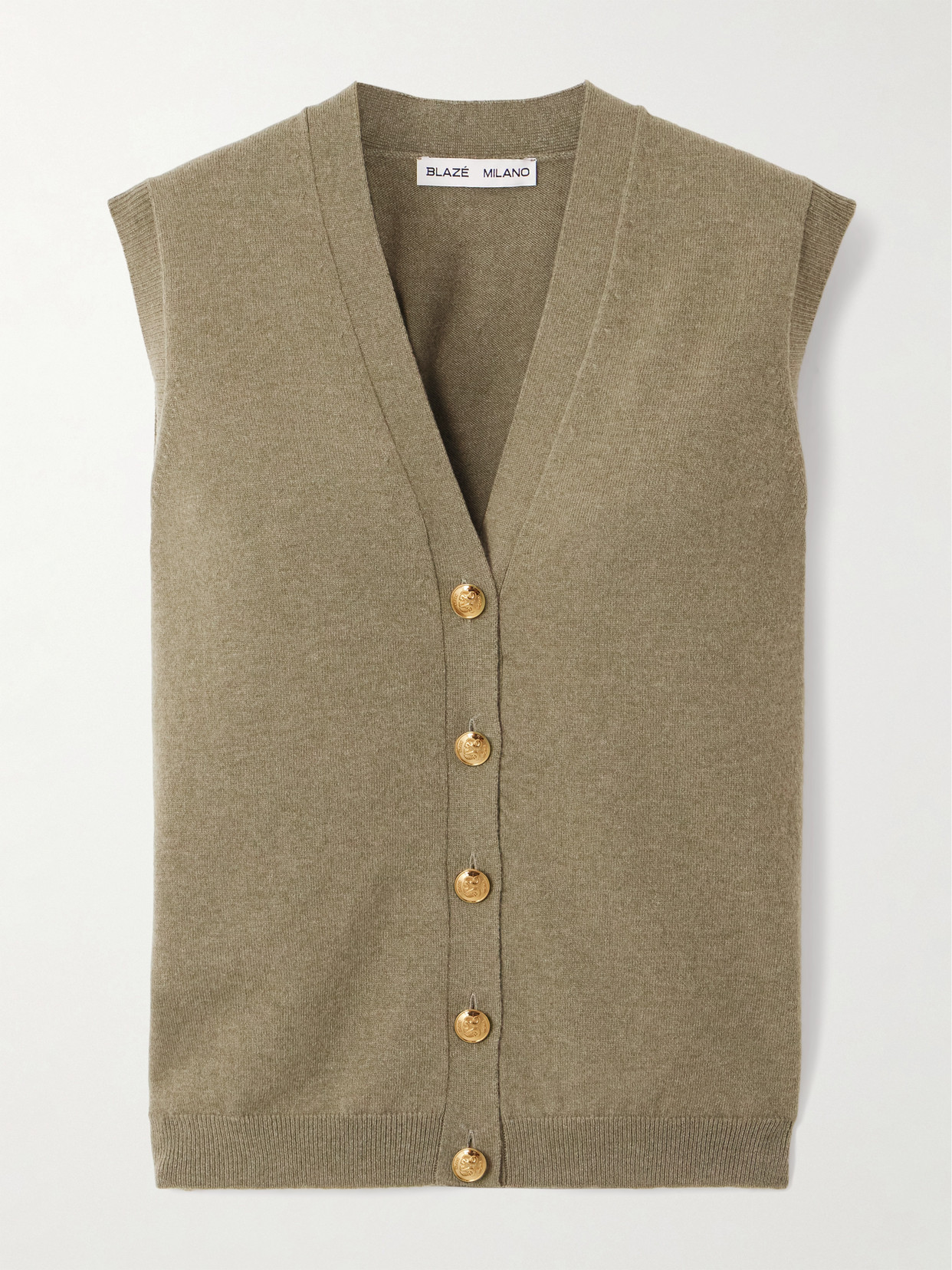 Blazé Milano Highland Wool And Cashmere-blend Vest In Green