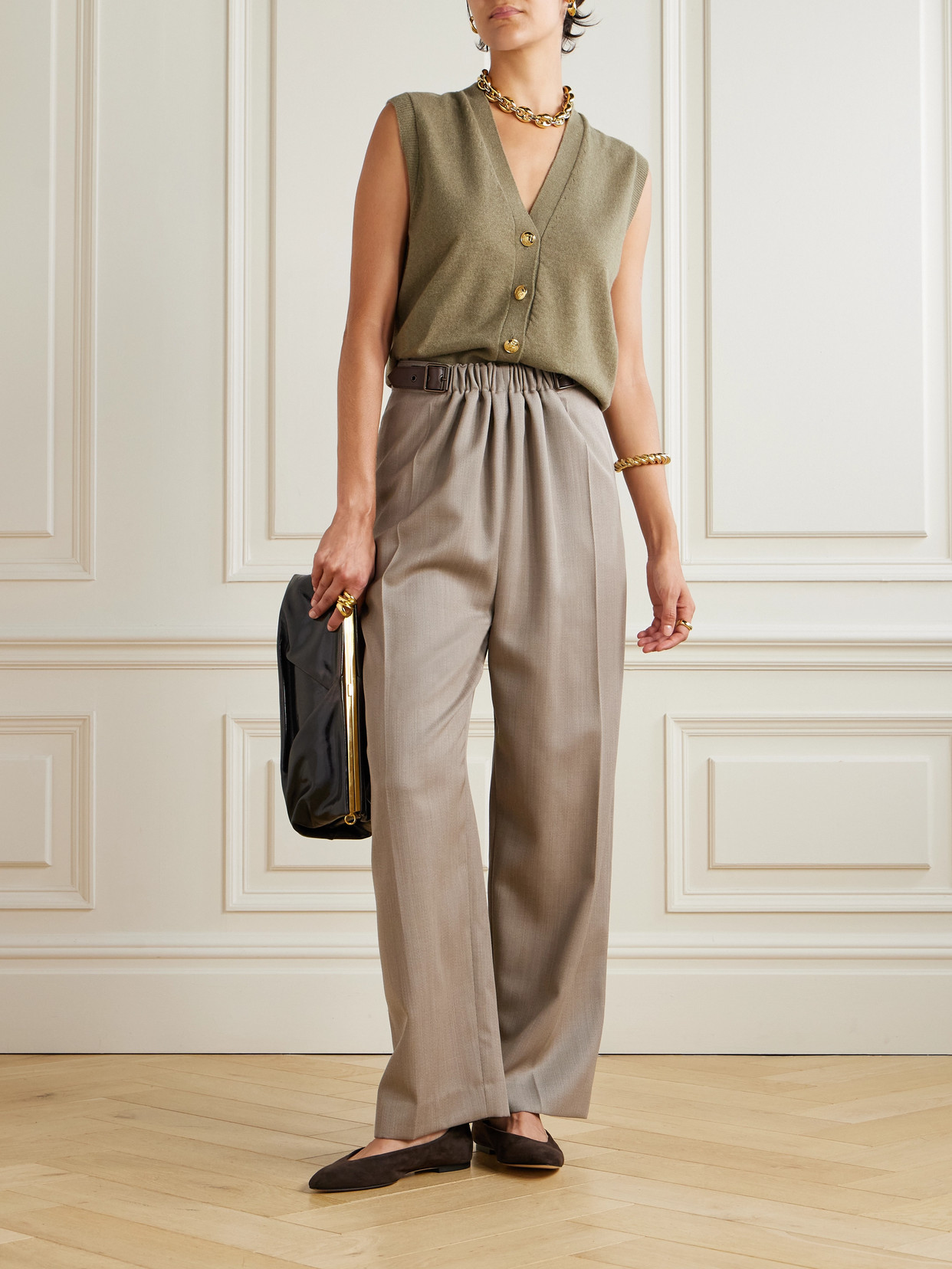 Blazé Milano Highland Wool And Cashmere-blend Vest In Green