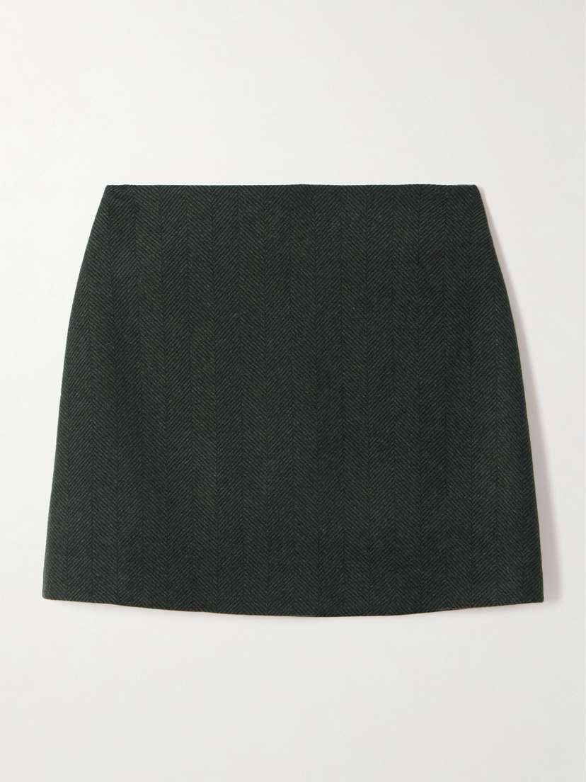 Blazé Milano Cheveyo Coci Herringbone Wool Mini Skirt