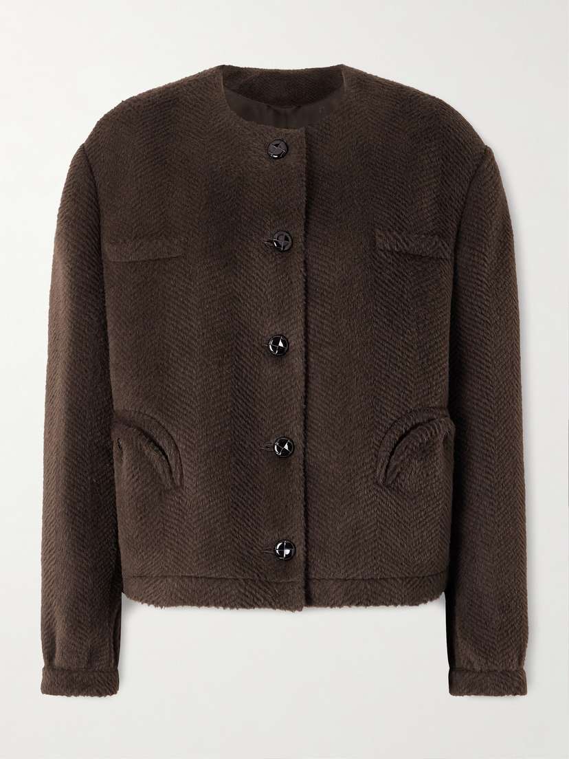 Blazé Milano This Is It Gliss Herringbone Alpaca And Wool-blend Jacket