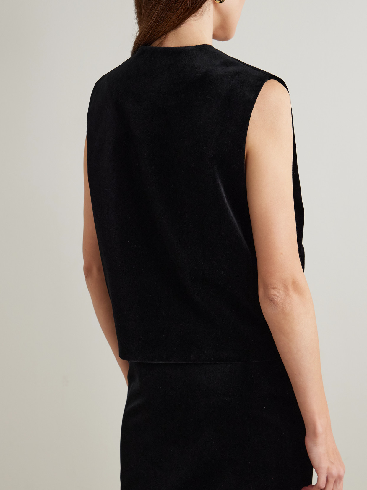 Blazé Milano - Jealousy Gliss Crystal-Embellished Cotton-Velvet Vest